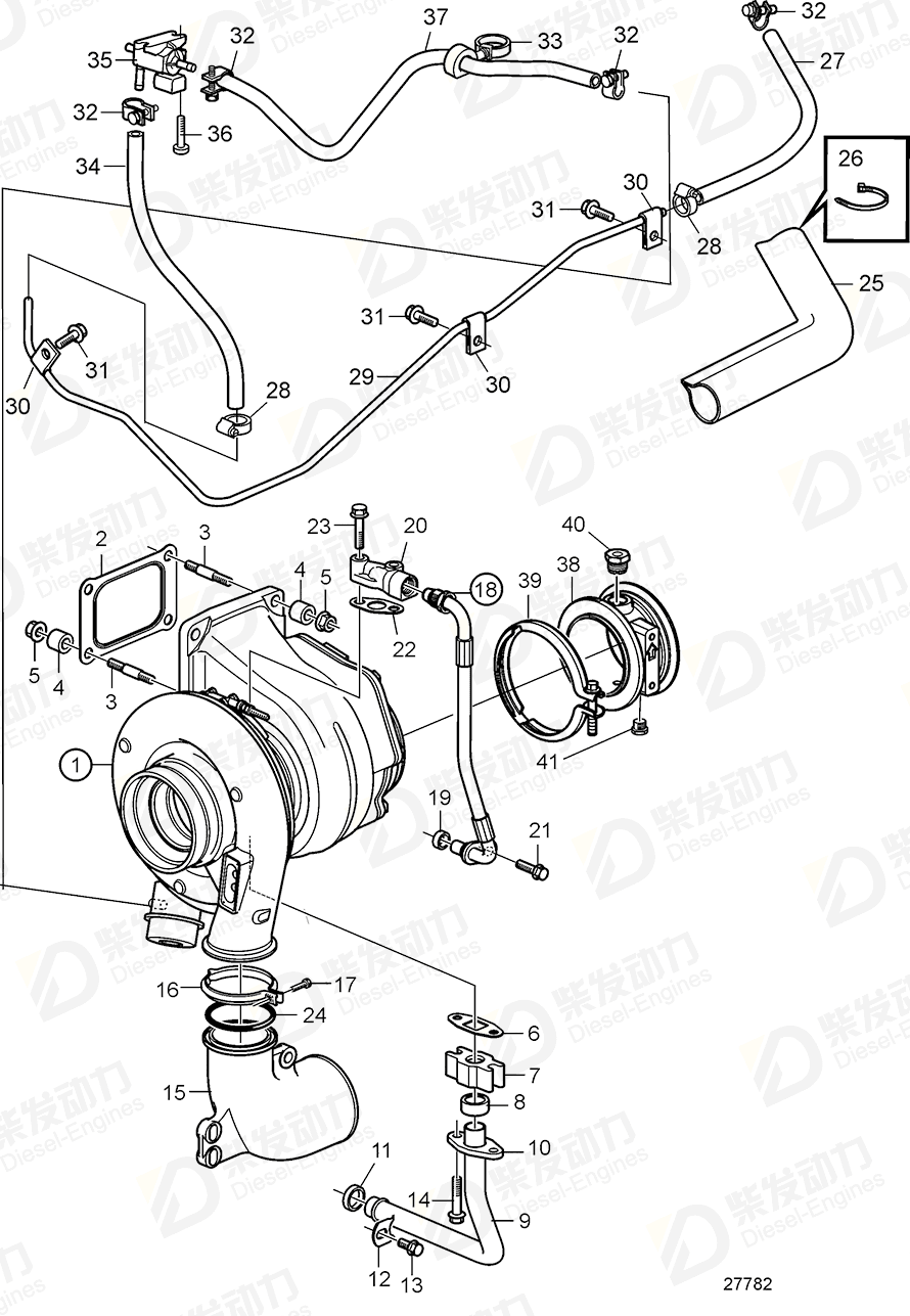 volvo penta Plug 20565546 Drawing